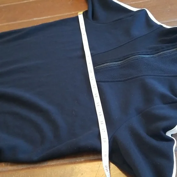 Athleta Circa Black With White Stripes Longsleeve Mini Track Dress - Picture 11 of 15